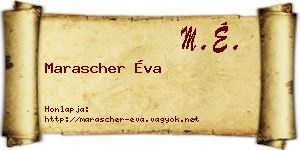 Marascher Éva névjegykártya